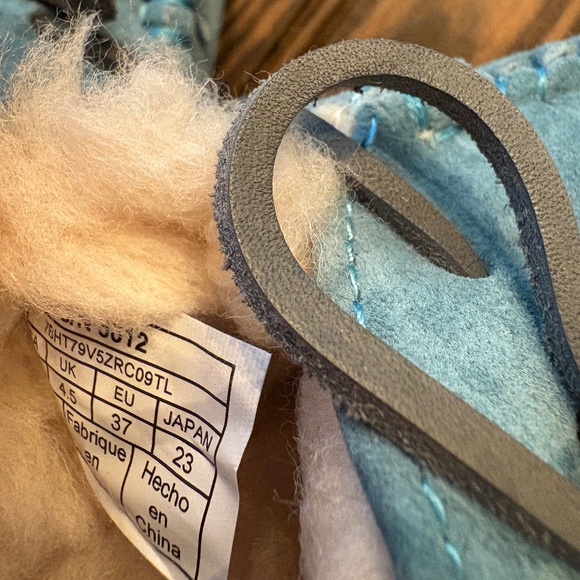 UGG Ansley Shearling  Moccasin Shoes Blue Teal 6 EC - Picture 4 of 6